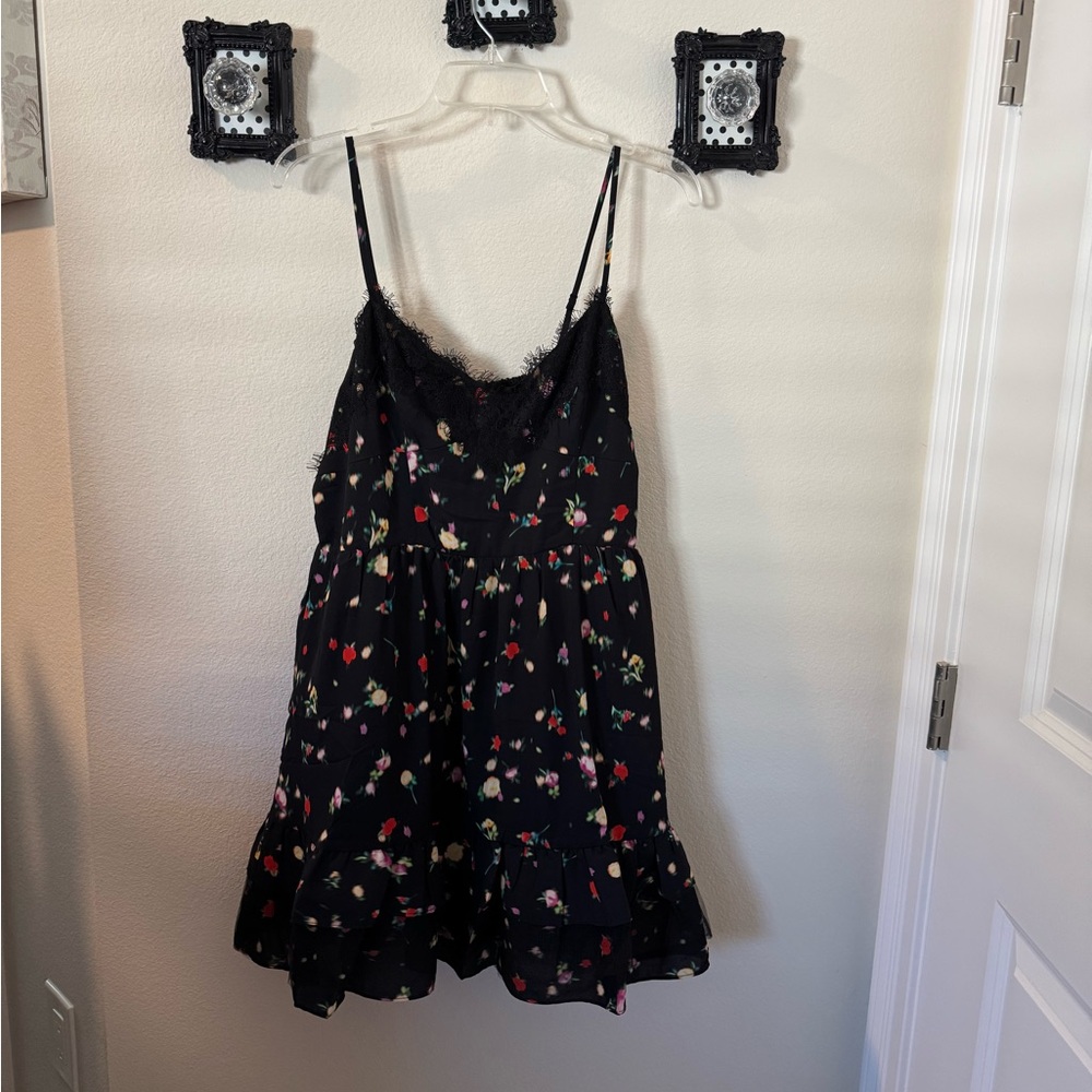 Steve Madden Black Floral Mini Dress